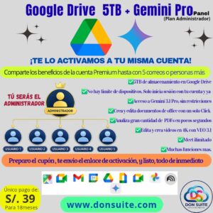 Gemini Pro + 5TB de Google Drive